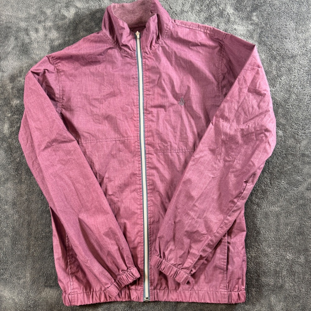 Volcom Jacket Mens Medium Y2K Fader Heather Mauve Burgundy Full Zip Skate